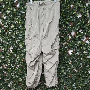 Divided Neutral Tan Cargo Pants with Multiple Pockets